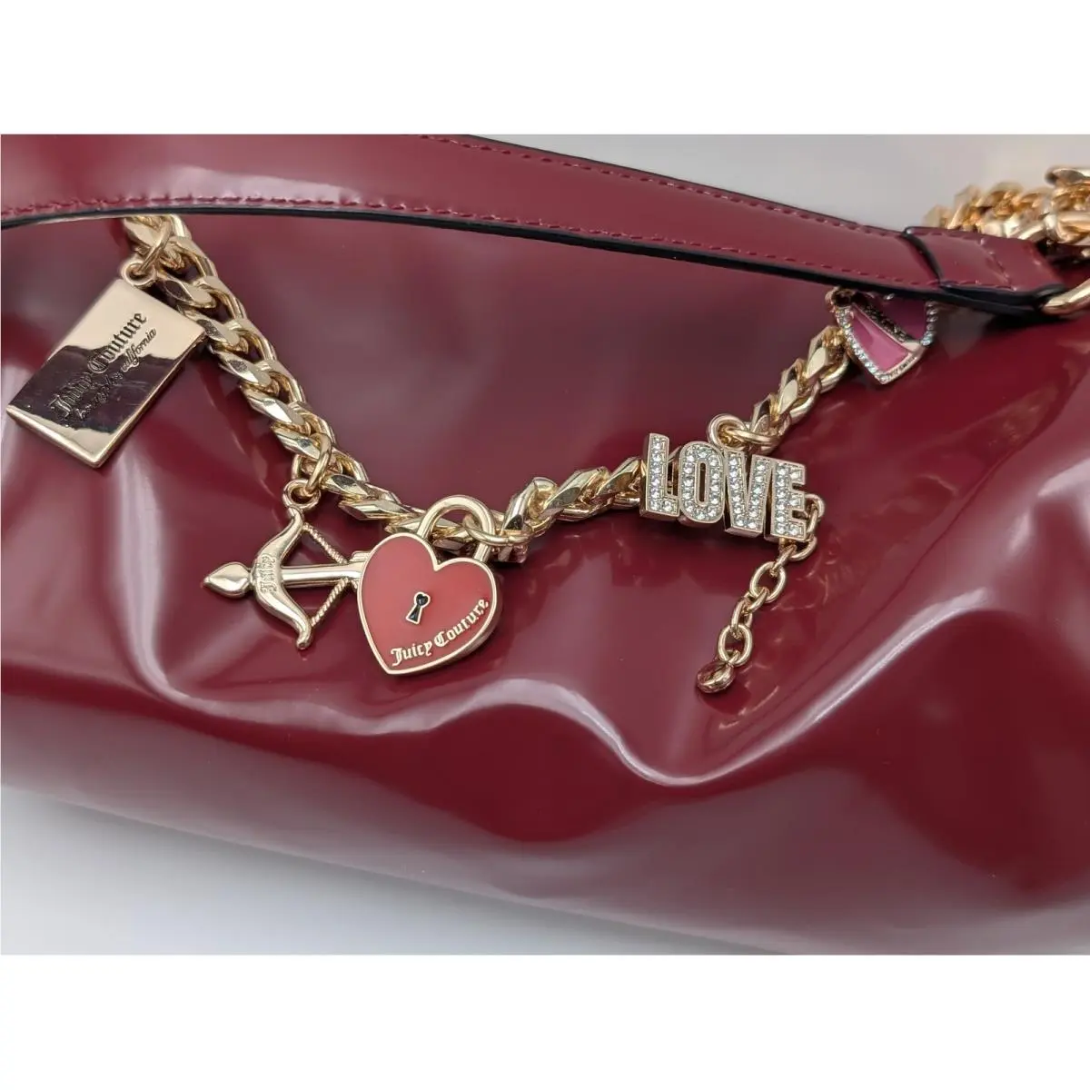 Shoulder Bag Women OS Deep Red Love Comes Softly Barrel Charms by Juicy Couture