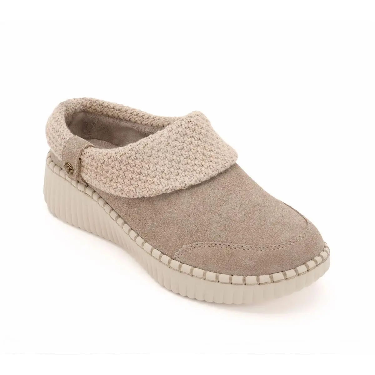 Skechers Wilshire Blvd Sweater Knit Clogs - Cloudy Skies Taupe 7.5/M