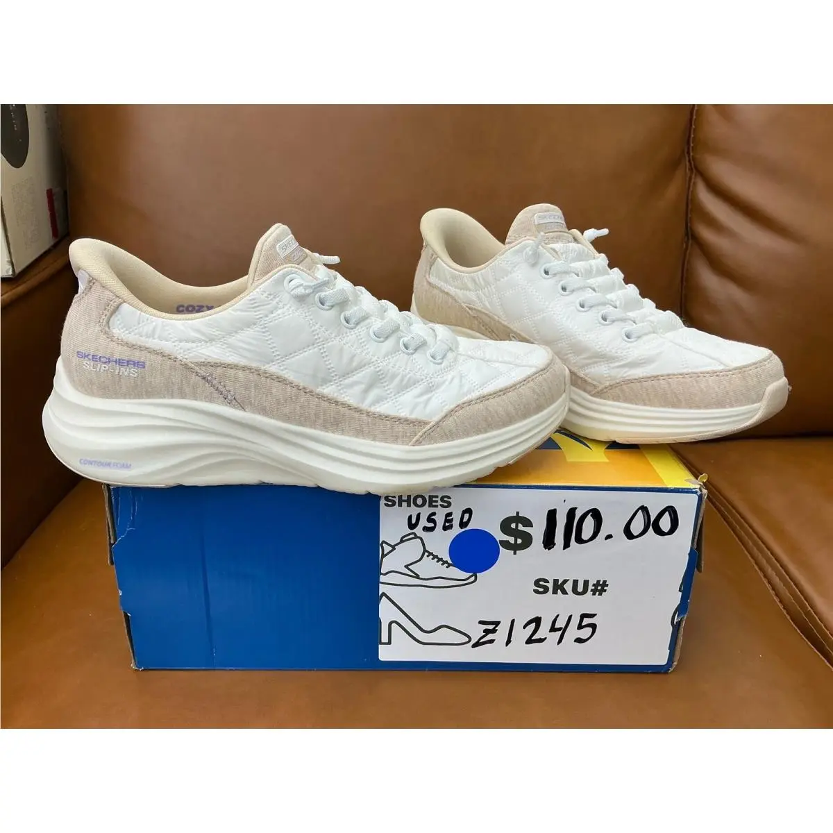 Skechers shoes - Skechers Slip-ins Contour Foam Quiet Luxury - White 5