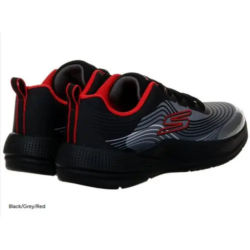 Black/silver/red - Skechers Kids Microspec Advance Revconix - Black, Red, Silver