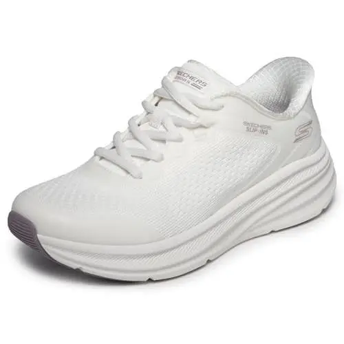 Skechers Women`s Bobs Skillz Hands Free Slip-ins Shoes White Size 10