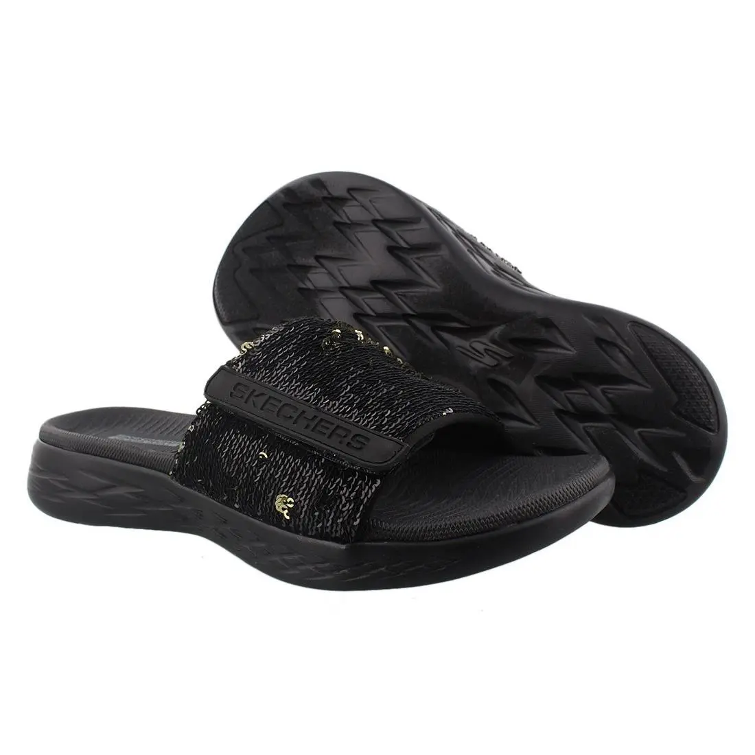 Skechers On The Go 600 Summer Glow Womens Shoes Size 11 Color: Black/gold