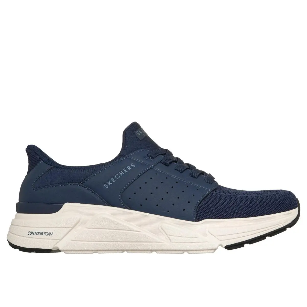 Skechers Men`s Rovino Lite Dress-in-knit Navy Slip-ins Wide Fit Sneakers Size 11