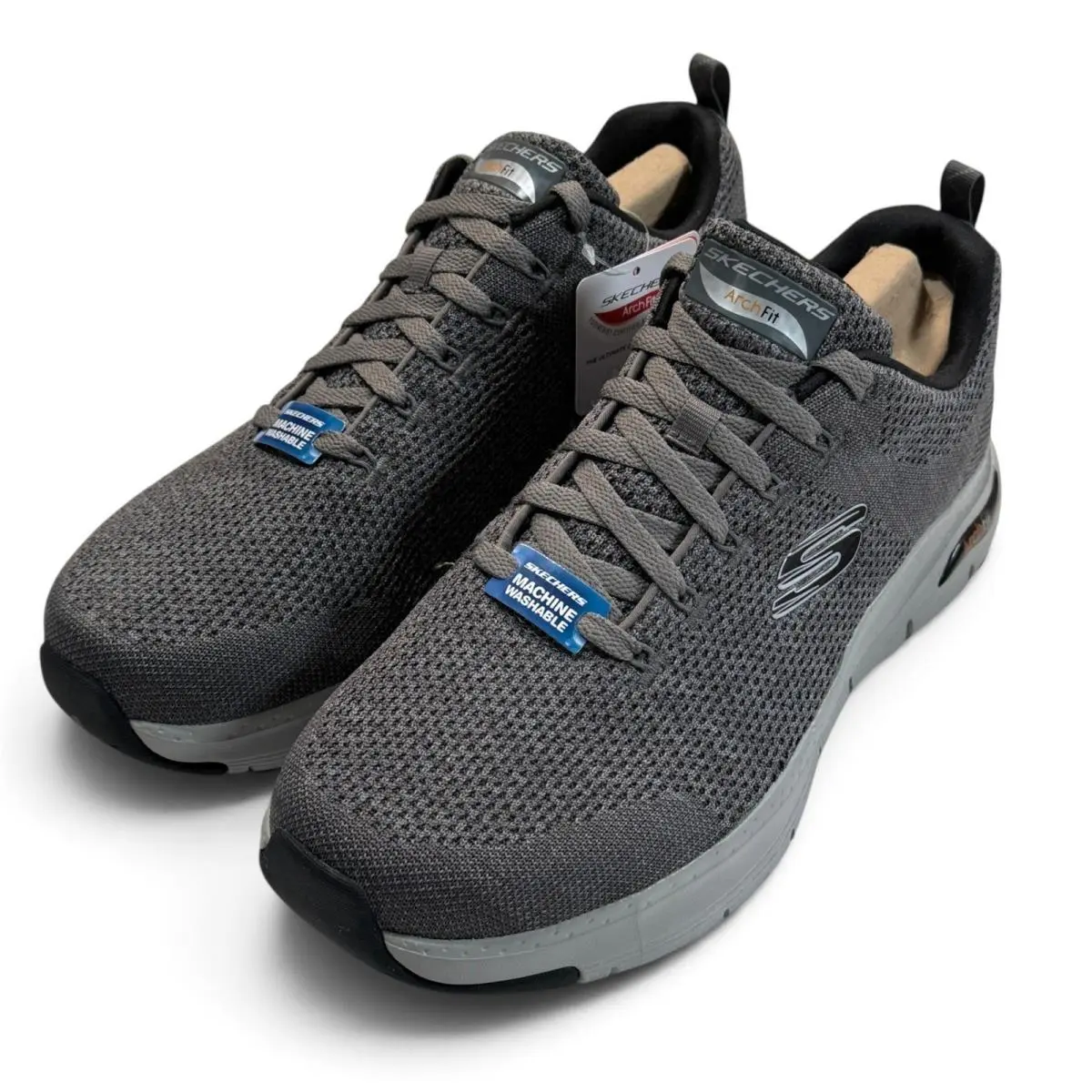 Skechers Mens Arch Fit Paradyme Gray Extra Wide 4E Sneakers 232041WW Size 11