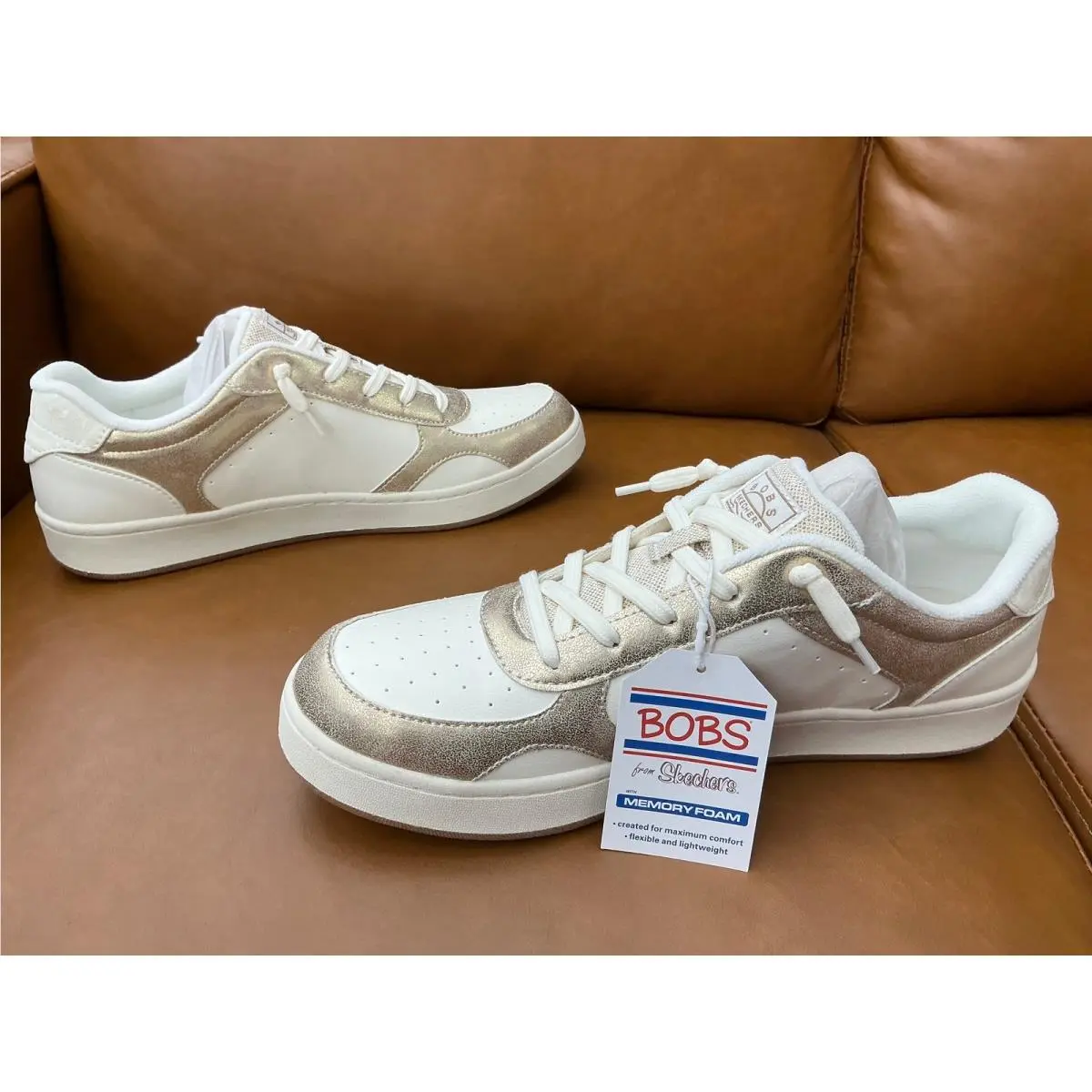 Skechers shoes - BOBS Cute Court Glitz Look - White 0