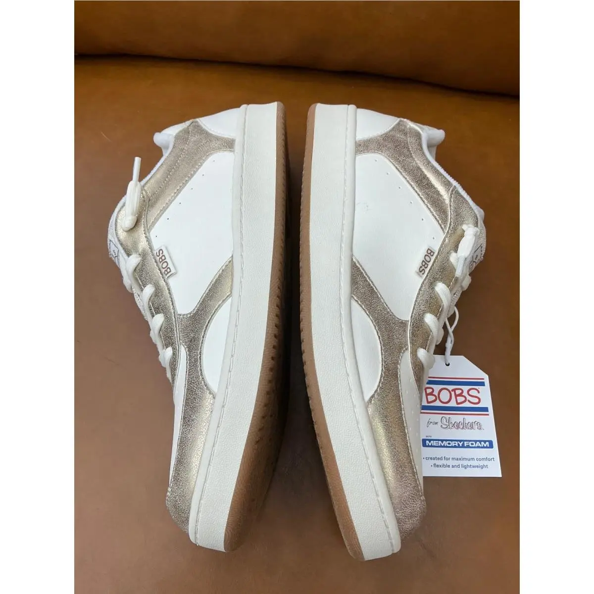 Skechers shoes - BOBS Cute Court Glitz Look - White 2