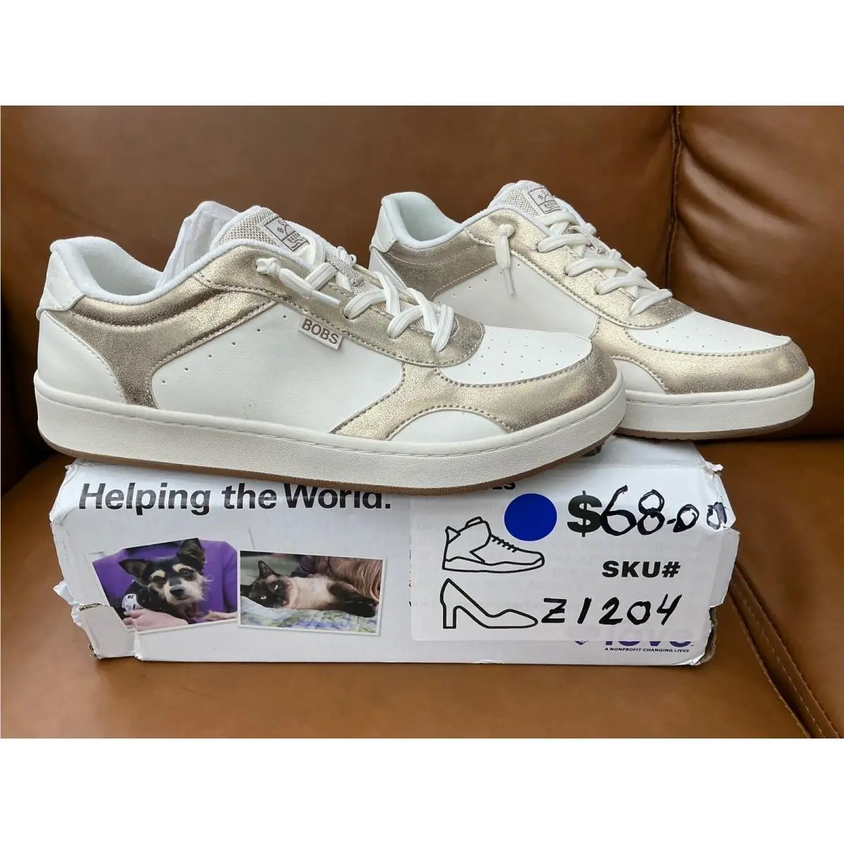 Skechers shoes - BOBS Cute Court Glitz Look - White 5