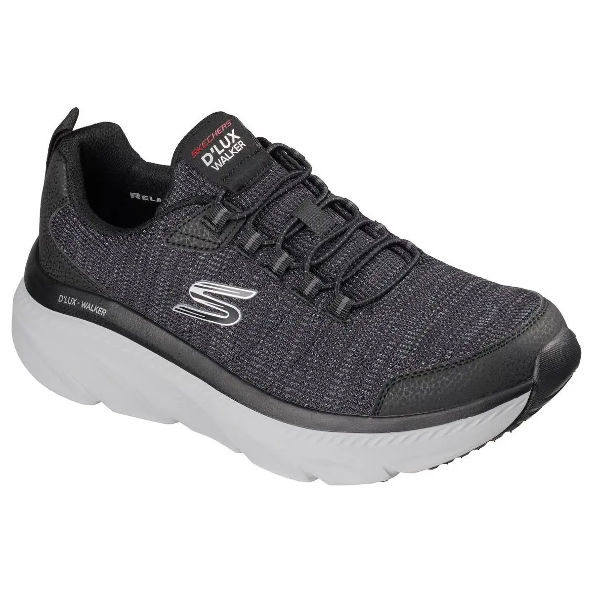 Skechers Men`s Slip In Relaxed Fit D`lux Walker 3.0 Brexon Black/white Size 10