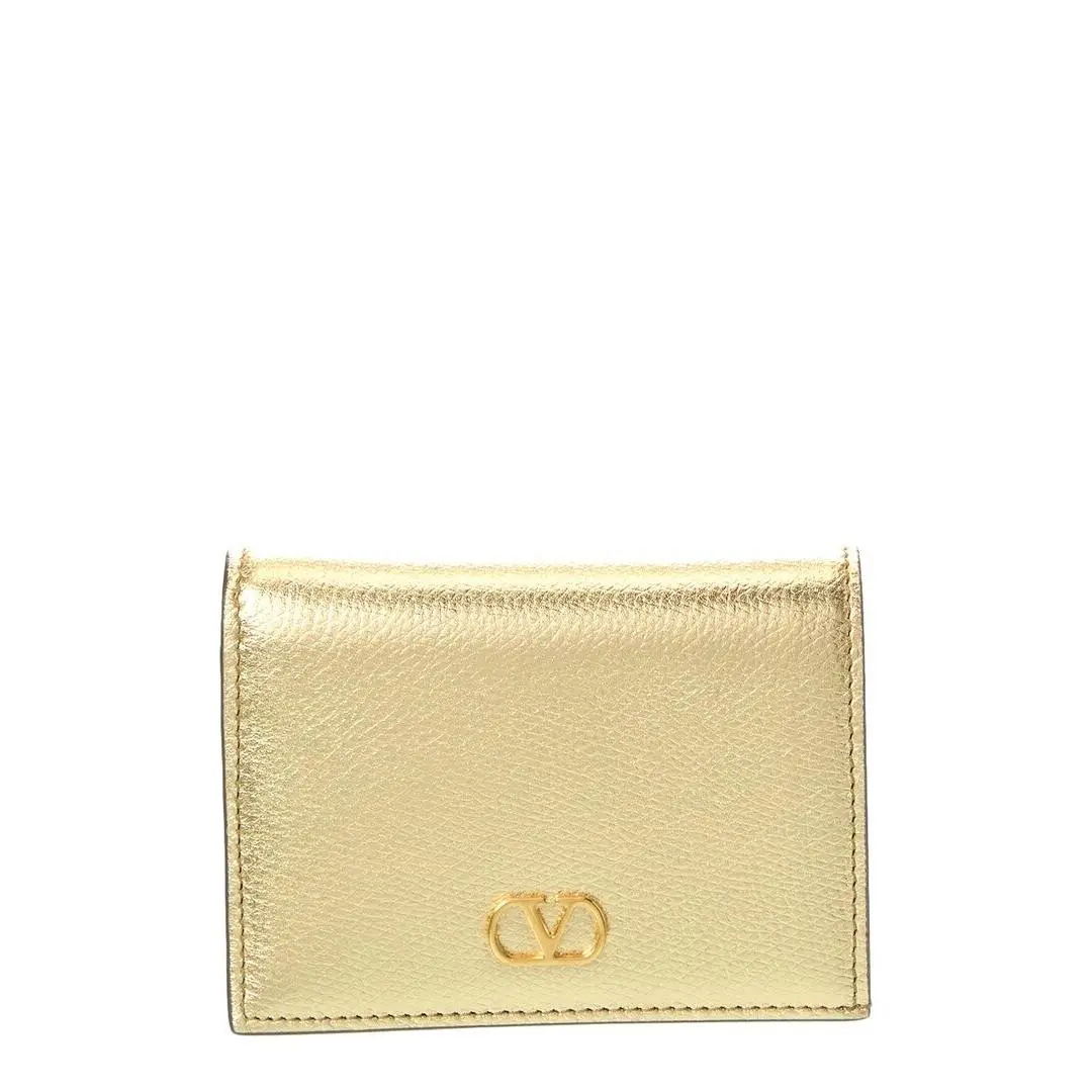 Vlogo Signature Leather Card Case Women`s Yellow by Valentino