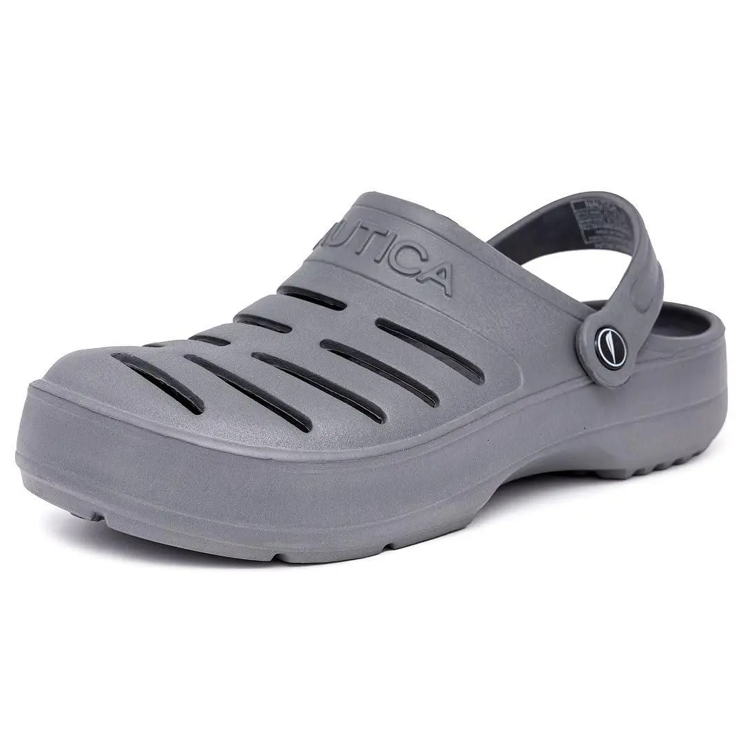 Men`s Clogs - Athletic Sports Sandal - Water Shoes Slip-on grey river edge by Nautica