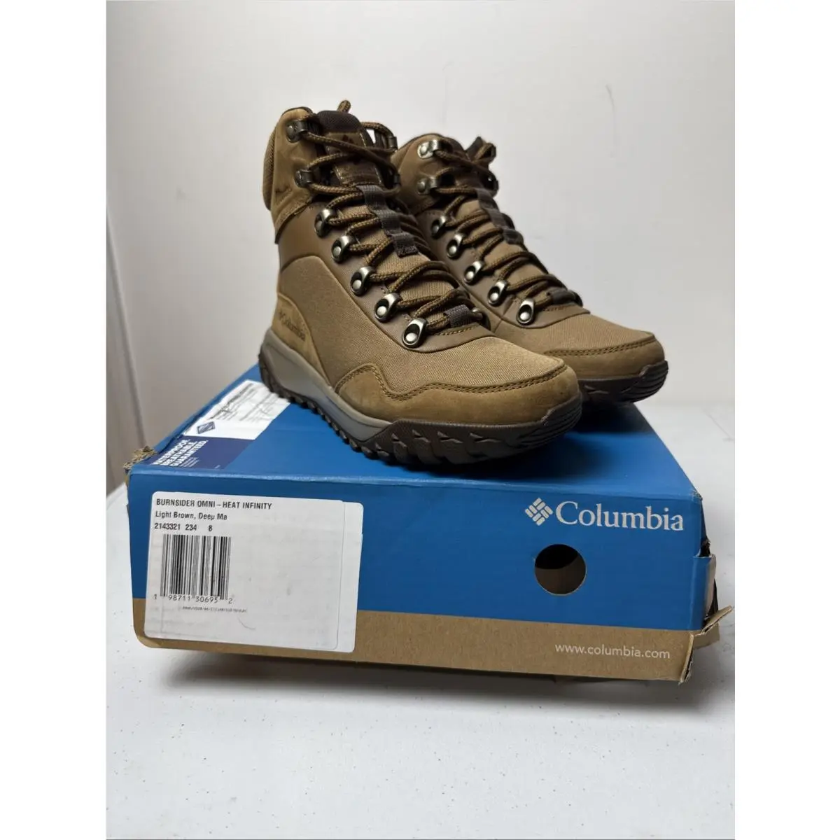 Size 8 - Columbia Mens Burnsider Omni-heat Infinity Waterproof Boots W/box
