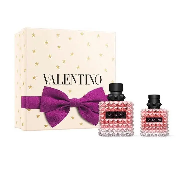 Valentino Eau de Parfum Spray Fragrance Gift Set Pink Bottle