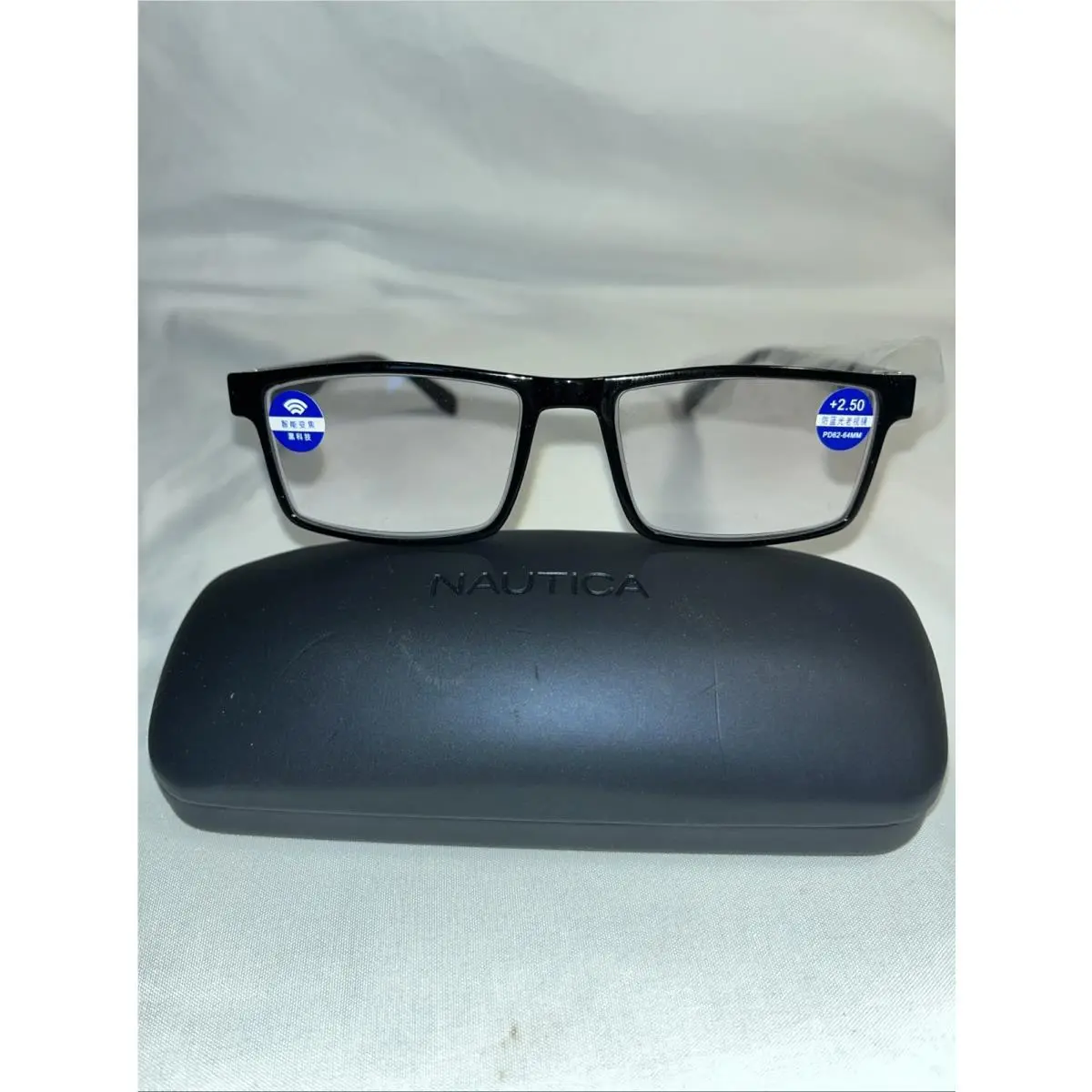 Eyeglasses G611 Black Blue Stripe 52-17-138 Nwot W/ Case Need Lens by Nautica