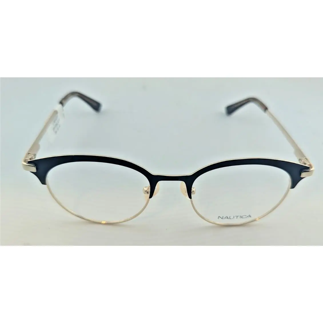 NLO5011 001 Black Gold Eyeglasses 50-19 140 Frames by Nautica