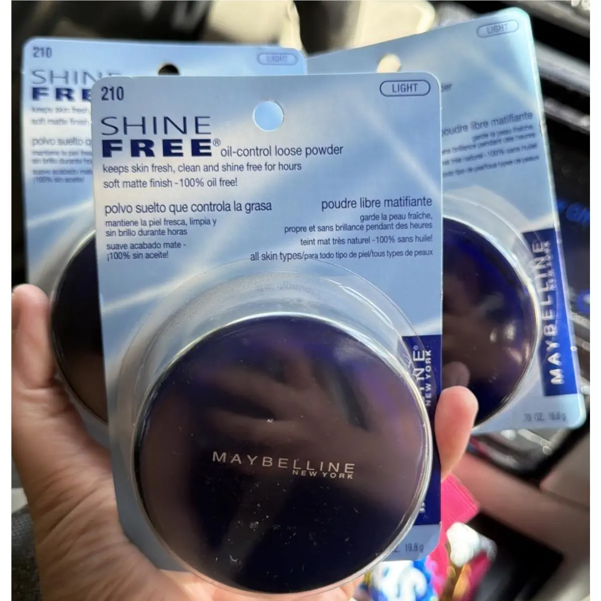Maybelline Shine Free Oil Control Loose Powder Light 210 Lot OF 3