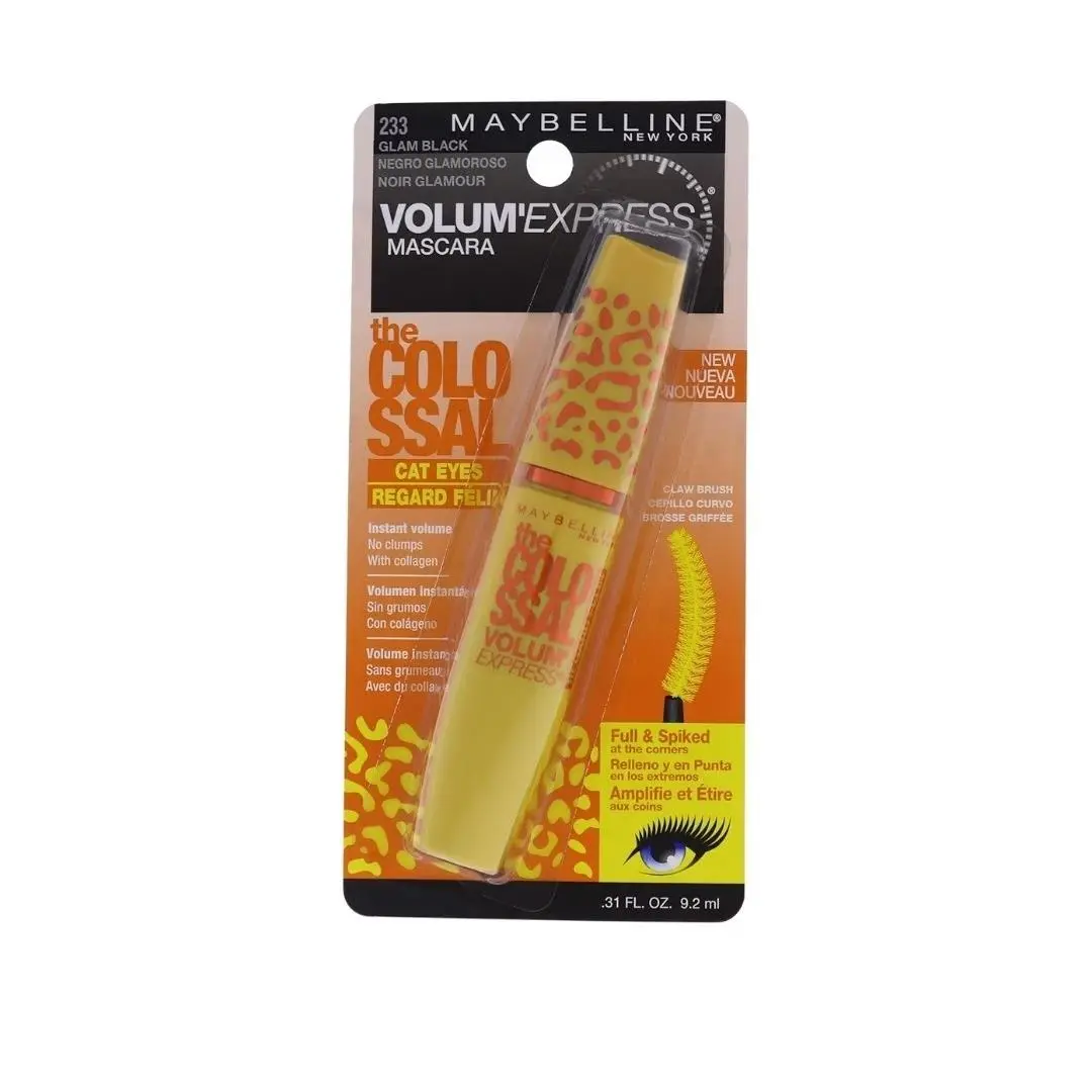 Pack Of 2 Maybelline Volum Express Cat Eyes Waterproof Mascara -glam Black 233