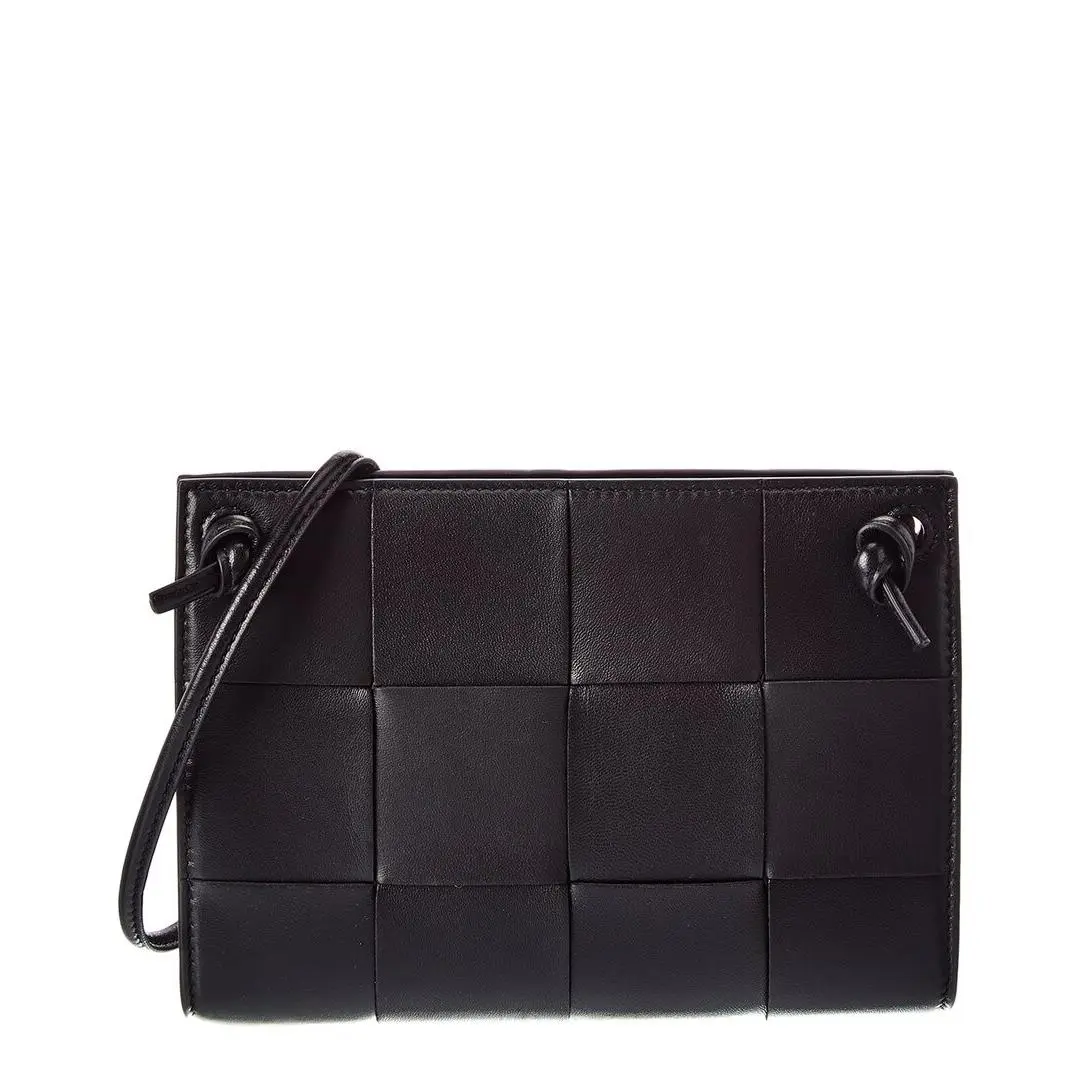 Cassette Mini Leather Crossbody Women`s Black by Bottega Veneta