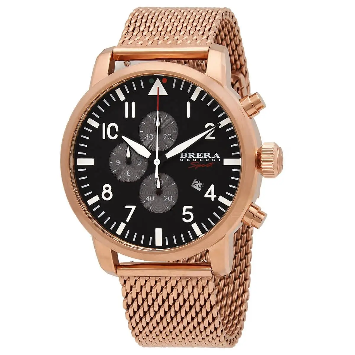 Brera Orologi BRSPTOC4402-RG-MIL Tornado Black Dial 44 mm Men`s Watch