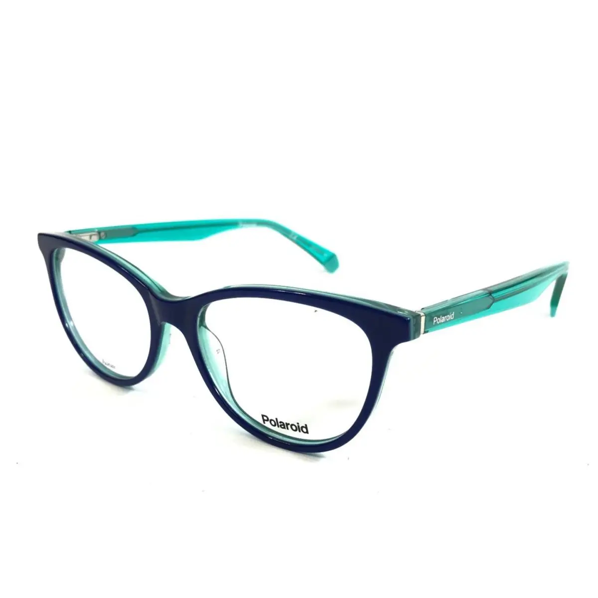 Eyeglasses Frames Pld D395 Z90 Aqua Blue Cat Eye Full Rim 52-18-145 by Polaroid