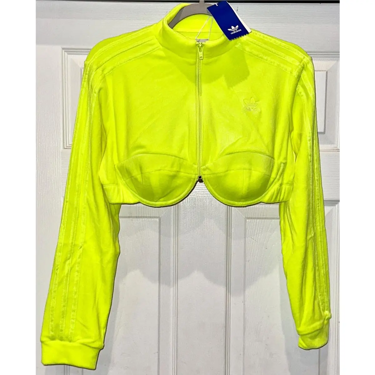Adidas clothing - Adidas X Jeremy Scott Velour Cropped Track Top - H50968 - Yellow 2