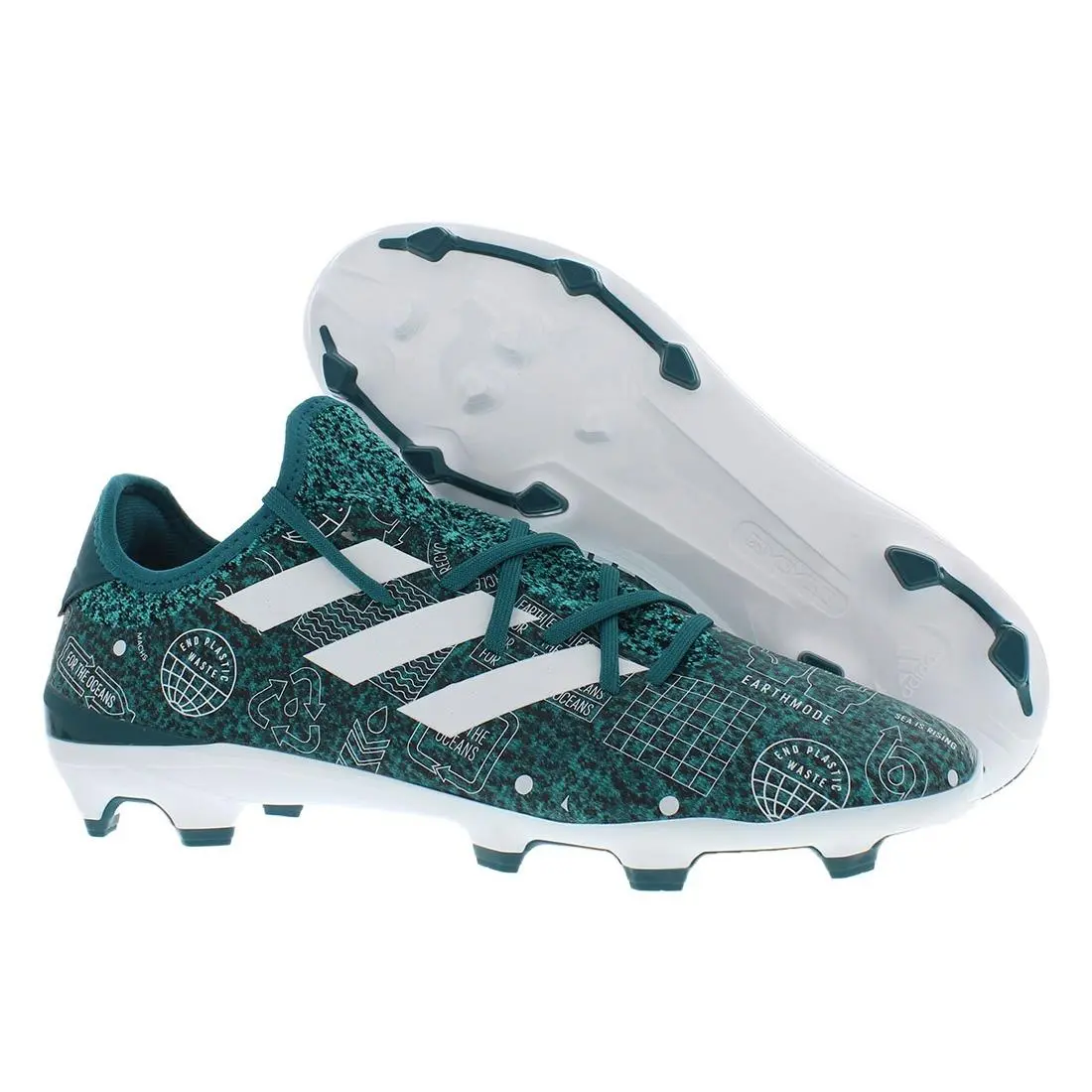 Adidas Gamemode Knit PB Firm Ground Unisex Shoes - Teal/White, Main: Green
