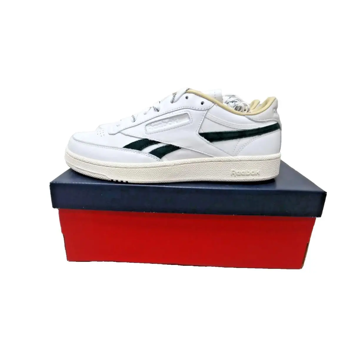 Reebok Club C Revenge Mens 10 White Forest Green Leather Sneaker FX2100