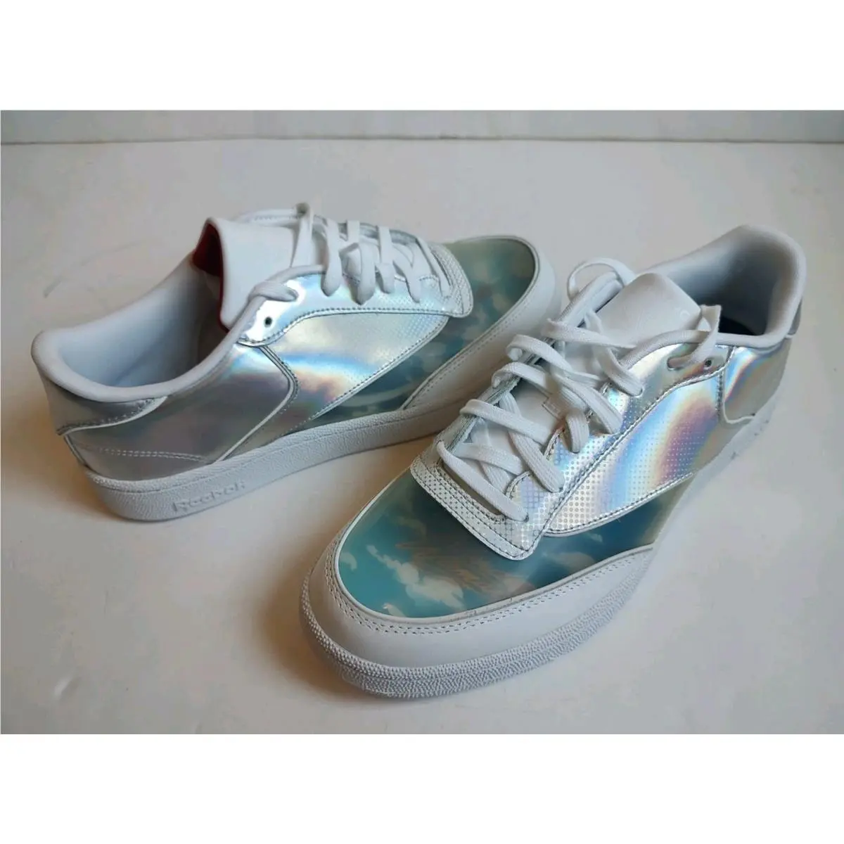 Reebok Club C 85 Lace Up Sneakers Wonder Pvc Invisible Silver White 11.5