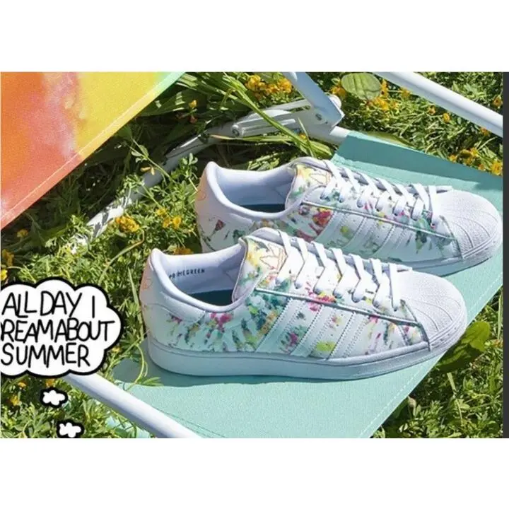 Adidas Superstar Low GX5374 Men`s Running Shoes White Watercolor Tie Dye