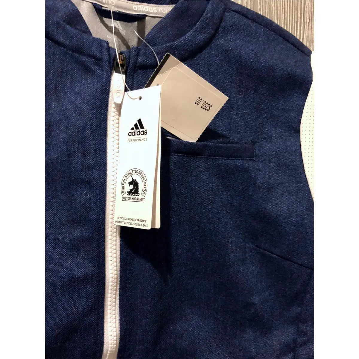 Adidas clothing - ADIDAS Adistar Viz Boston Marathon 2016 Reflective Running Jacket - AO3844 - Blue 13