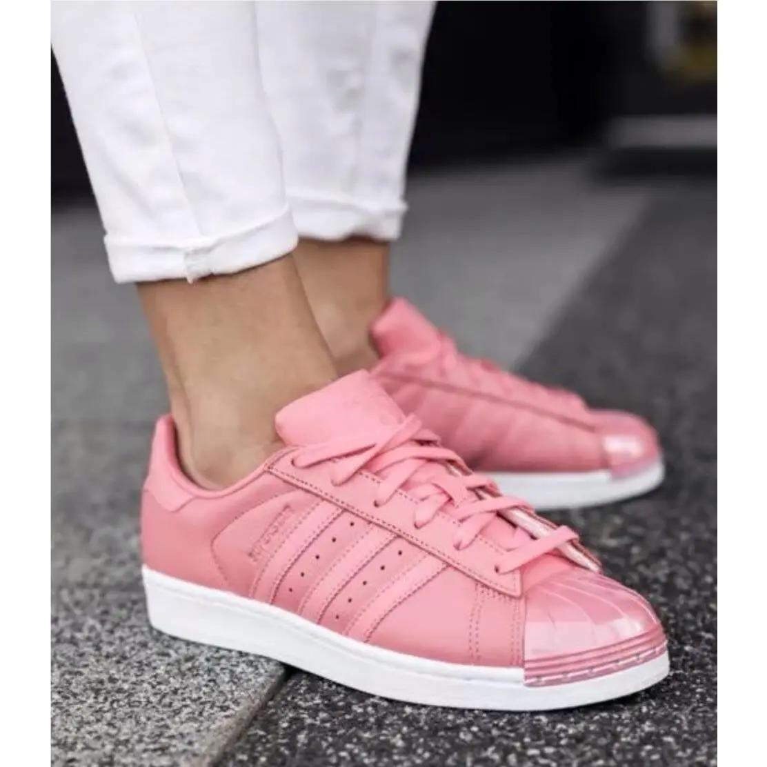 1711 Adidas Originals Superstar BY9750 Metal Toe Rose Women`s Sneakers Shoes