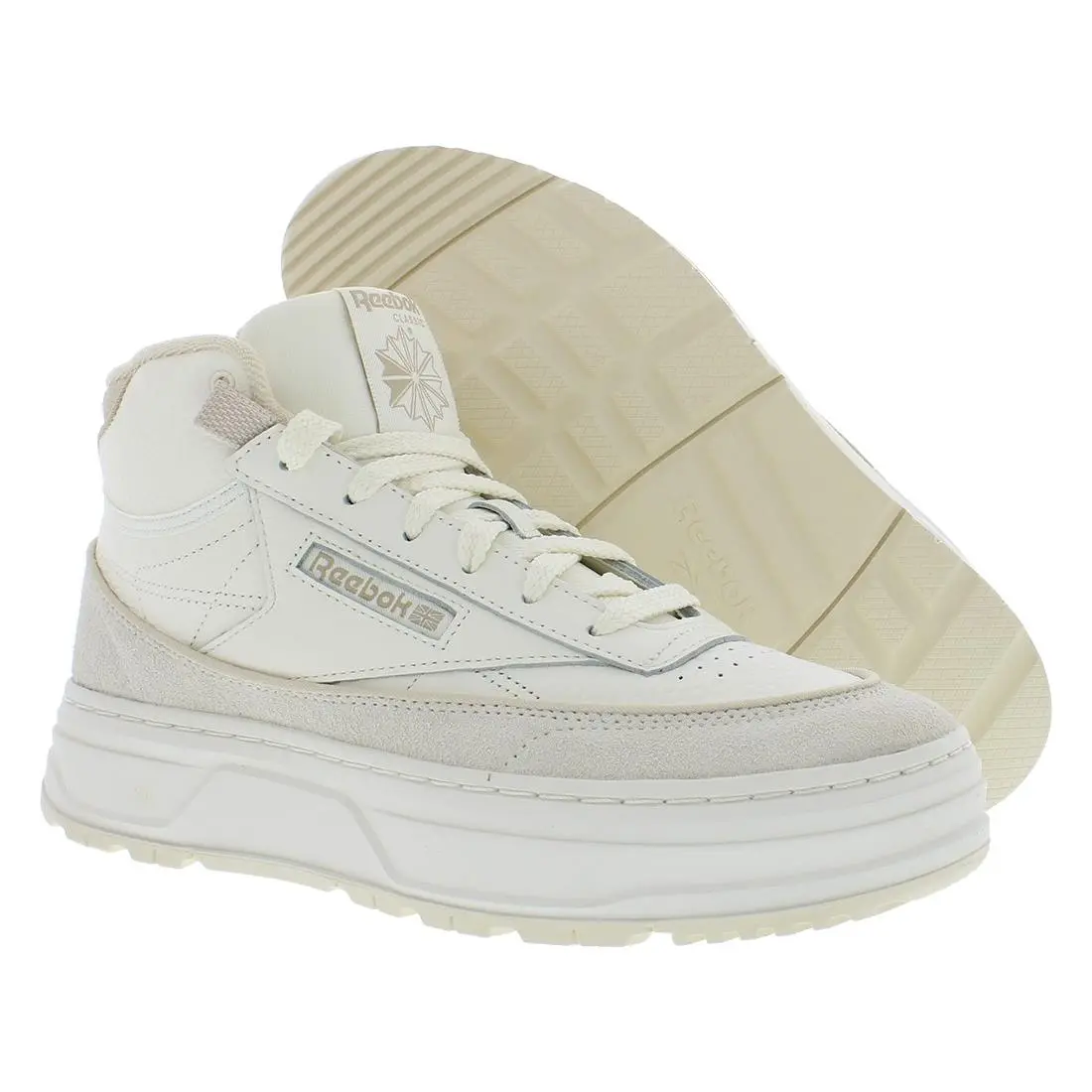 Reebok Club C Geo Mid Womens Shoes Size 10 Color: Chalk/alabaster/modern Beige