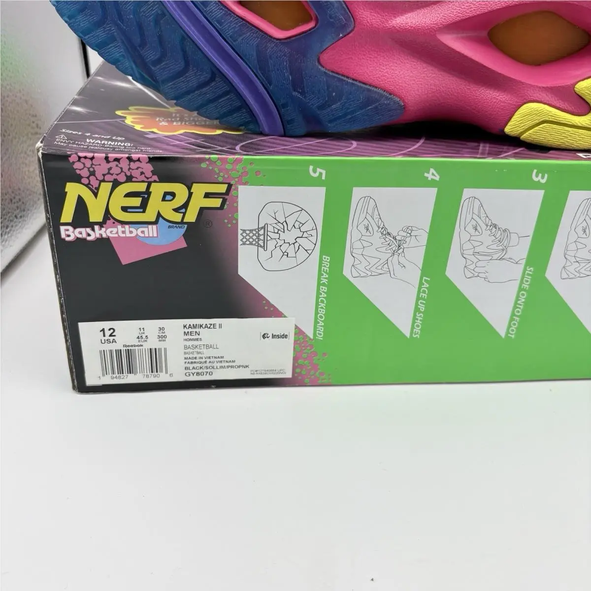Reebok shoes - Reebok Kamikaze 2 - Kamikaze - GY8070 - Multicolor, Manufacturer: Black/Proud Pink/Solar Lime 6
