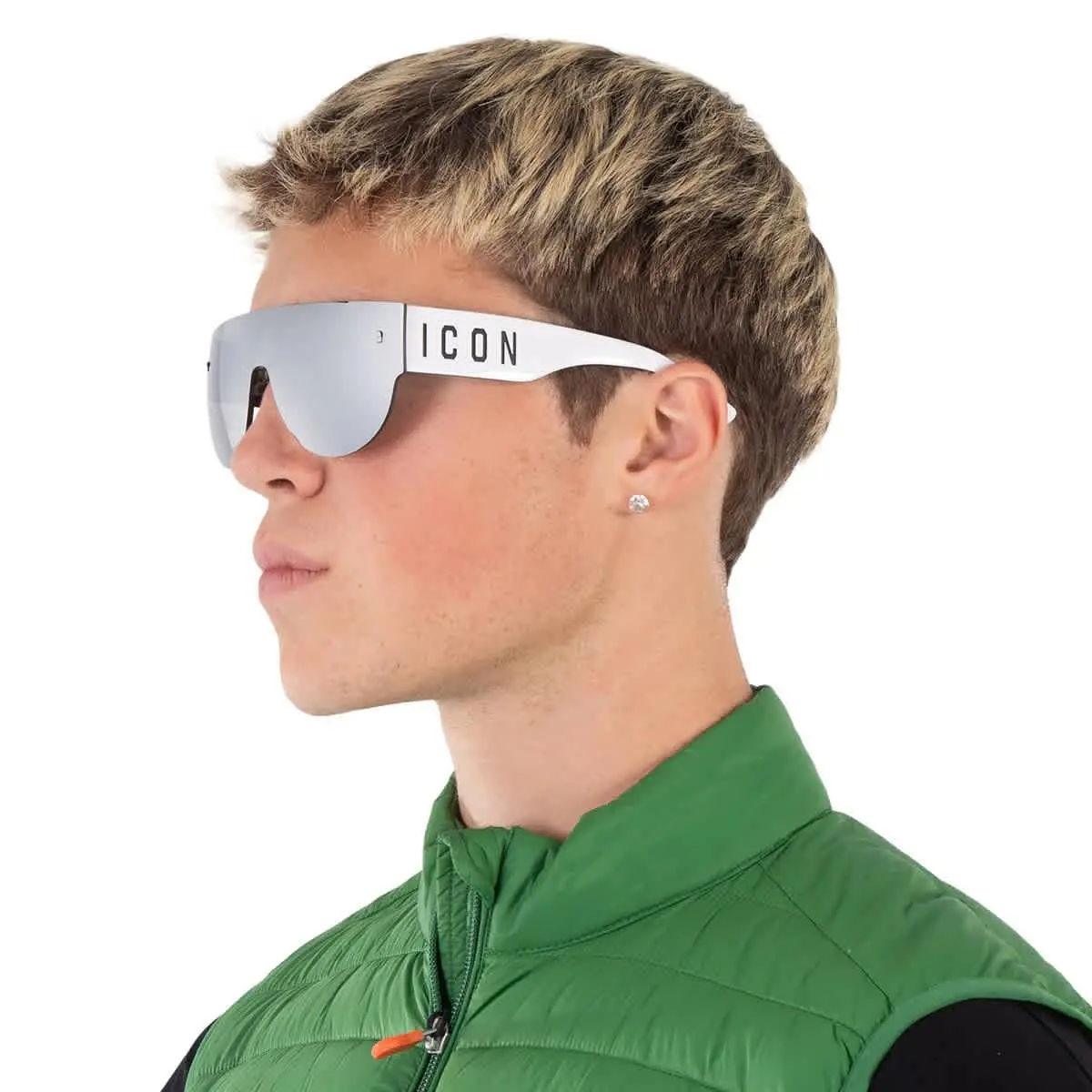 Dsquared2 Silver Shield Men`s Sunglasses Icon 0002/S 0CCP/T4 99 Icon 0002/S