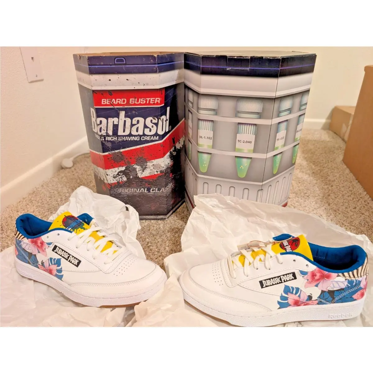 Jurassic Park Reebok Club C 85 White GW0213 Men US Size 9 - Rare
