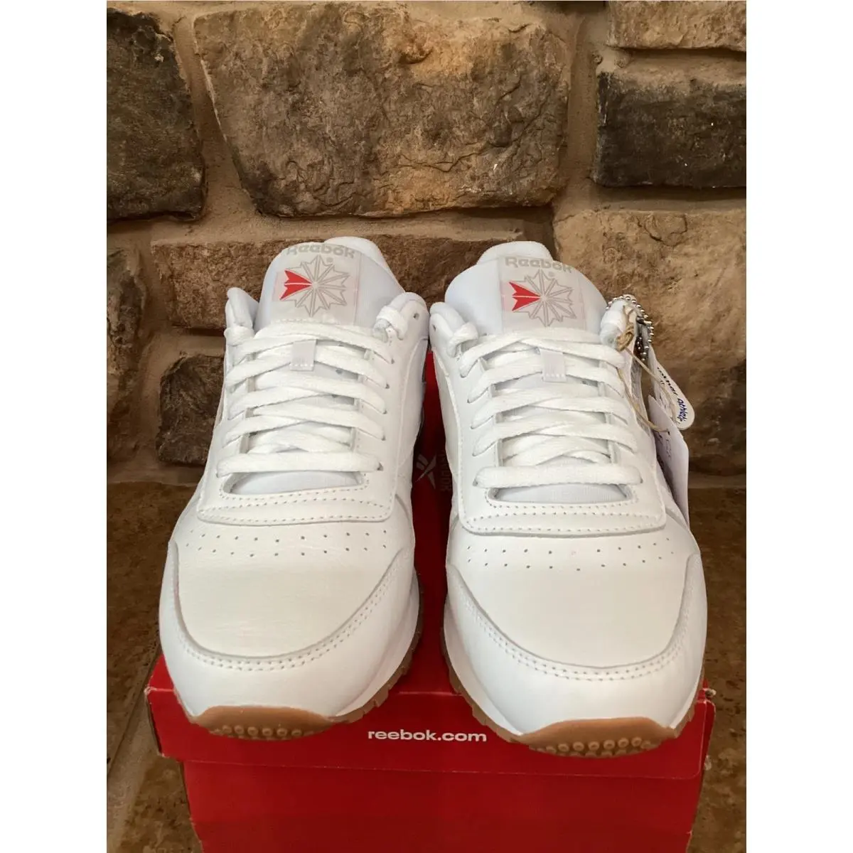 Reebok shoes - Reebok Classic Leather White Gum Sole - White 3