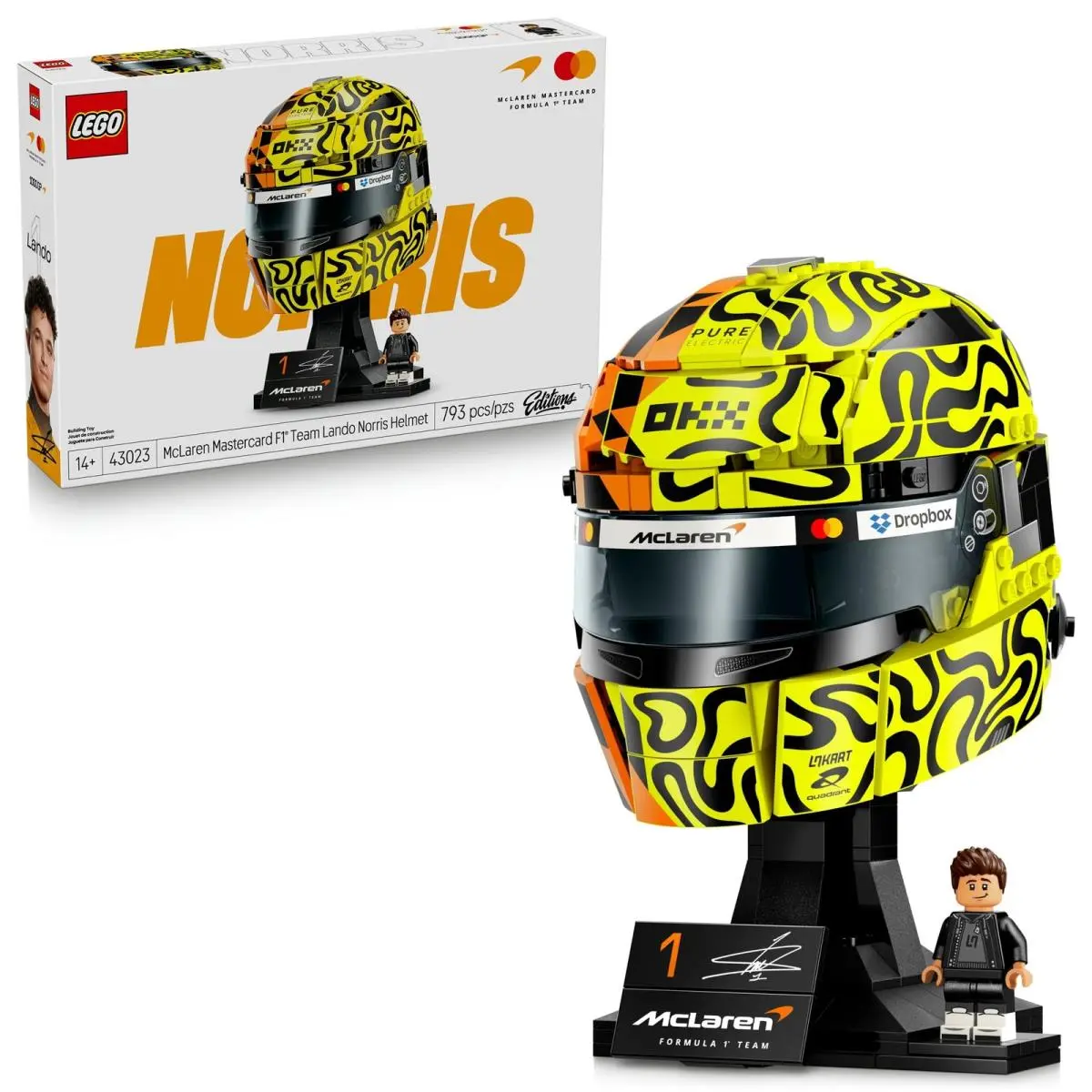 Lego Editions Mclaren F1 Team Lando Norris Helmet Building Set 793 Pieces