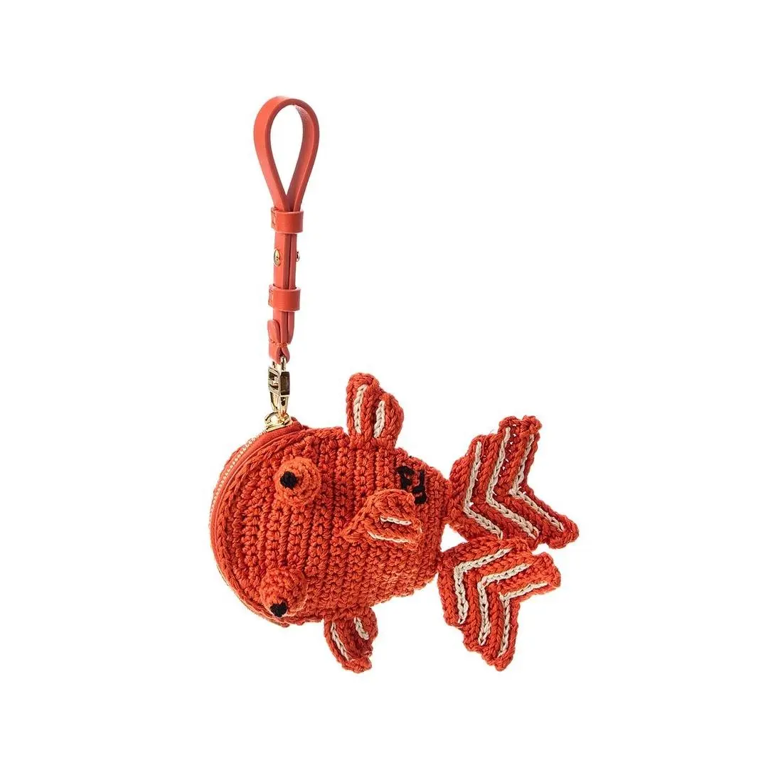 Fendi Bff Crochet Coin Purse Women`s Red
