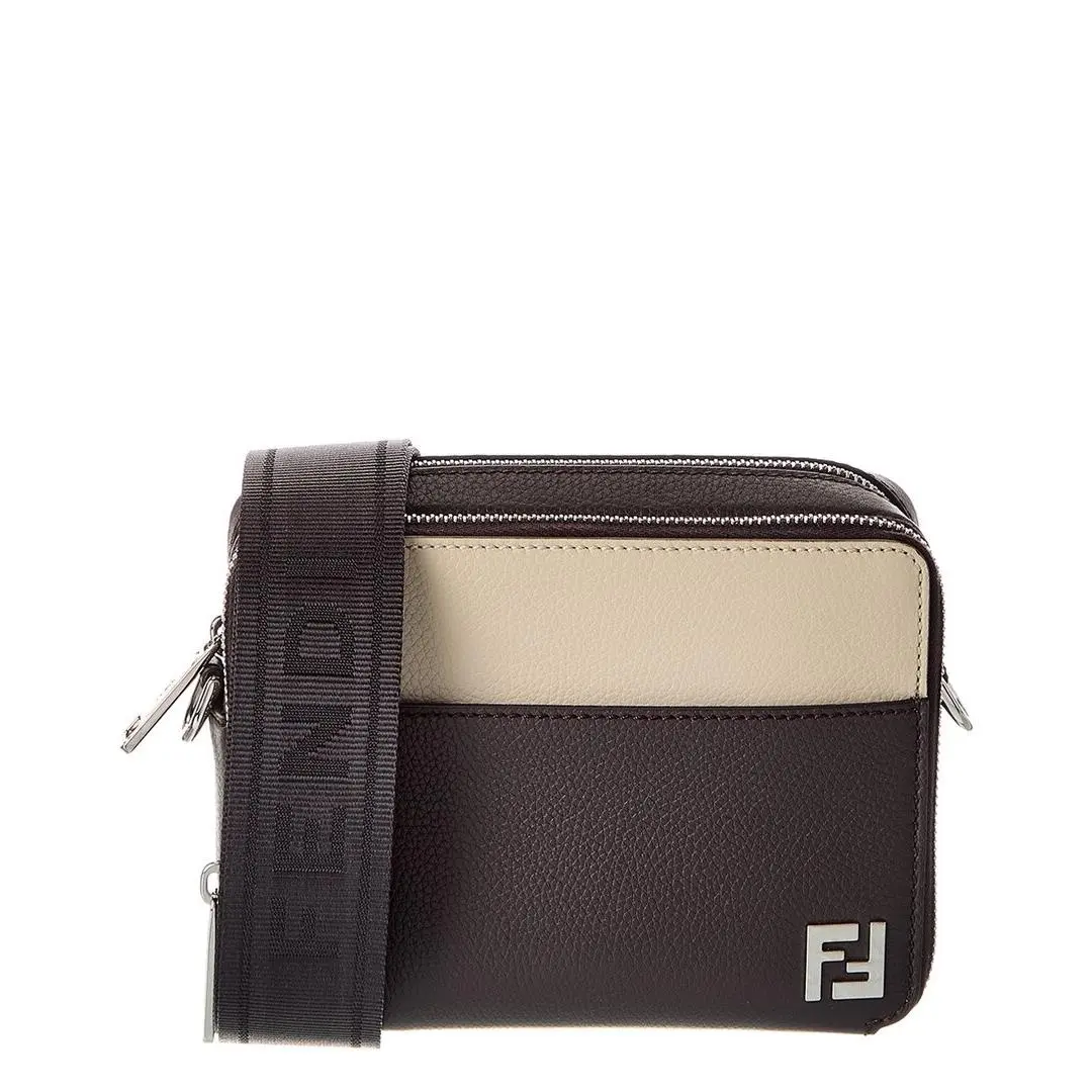 Fendi Squared Leather Camera Case Organizer Women`s Brown