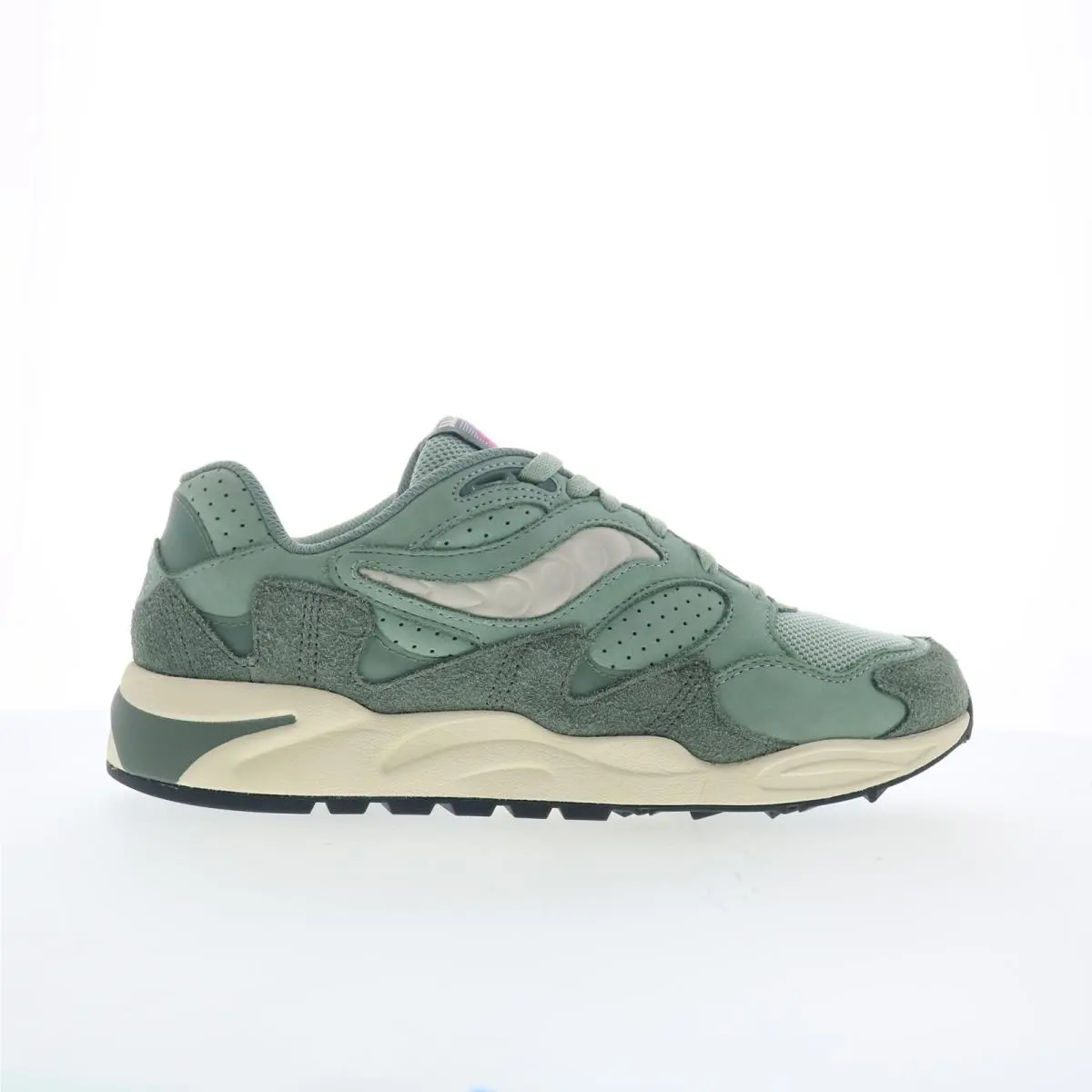 Saucony Grid Shadow 2 S70806-3 Mens Green Suede Lifestyle Sneakers Shoes 12