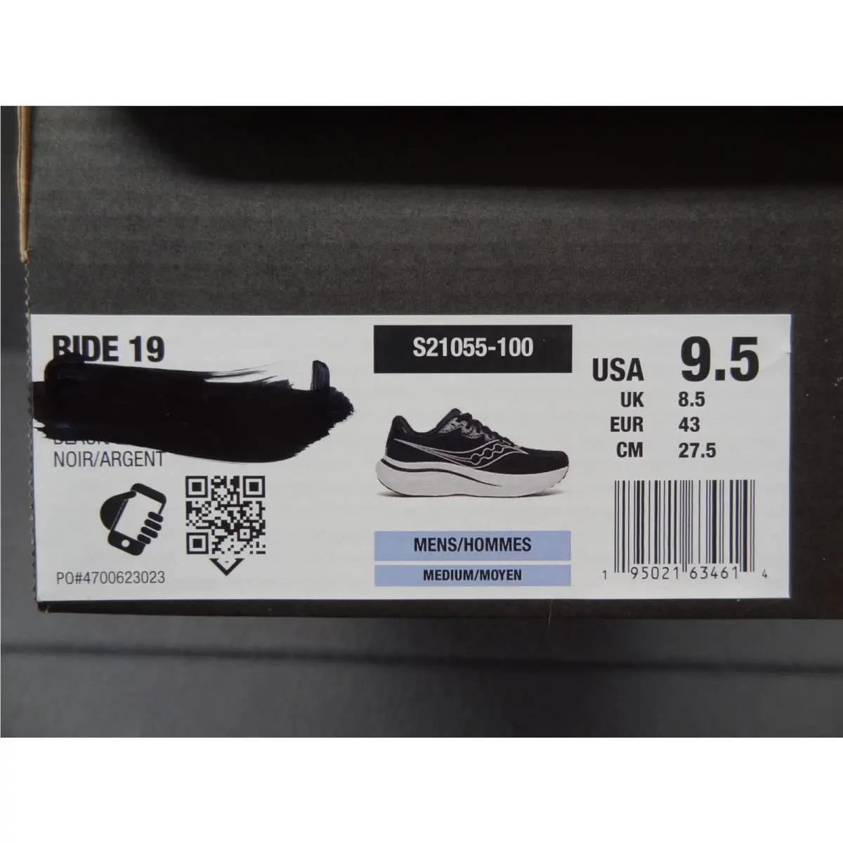 Saucony shoes - Saucony Ride 19 - Ride - S21055 - Black (UPC: 195021634614) 1