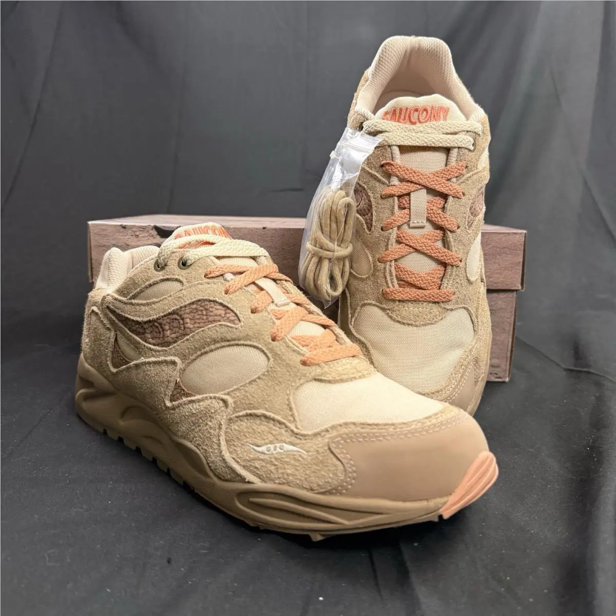 Size 11 Saucony Grid Shadow 2 Colour Plus Companie x Beach Ramble Tan Beige