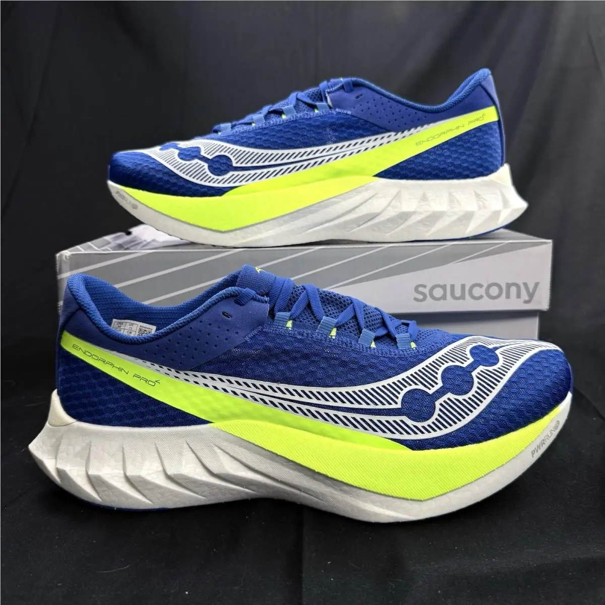 Size 14 Saucony Endorphin Pro 4 Men’s Running Shoes Lapis Citron Blue Yellow