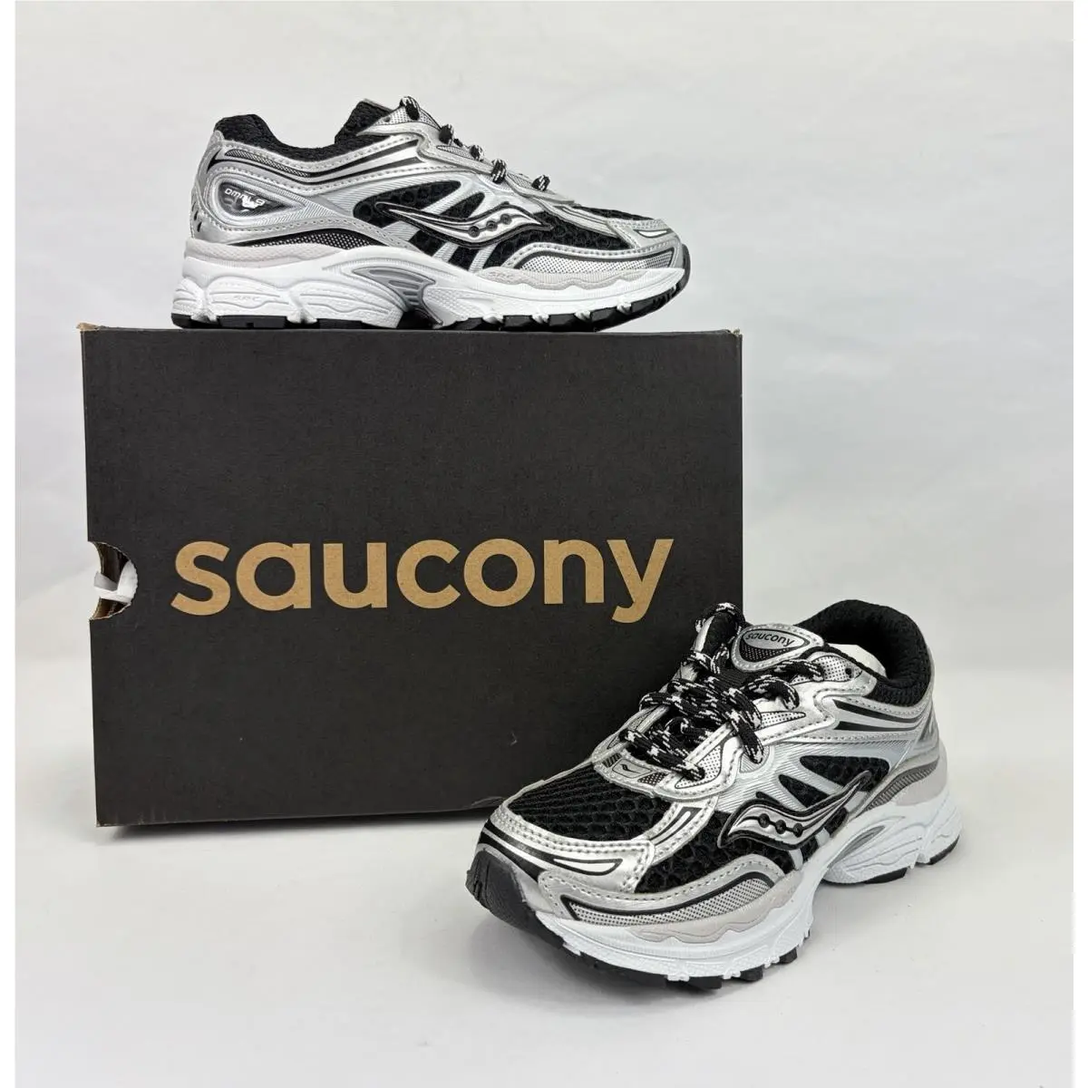 Saucony Omni 9 Big Kids Casual Sneaker Shoes Black/silver Youth/big Kids 11M