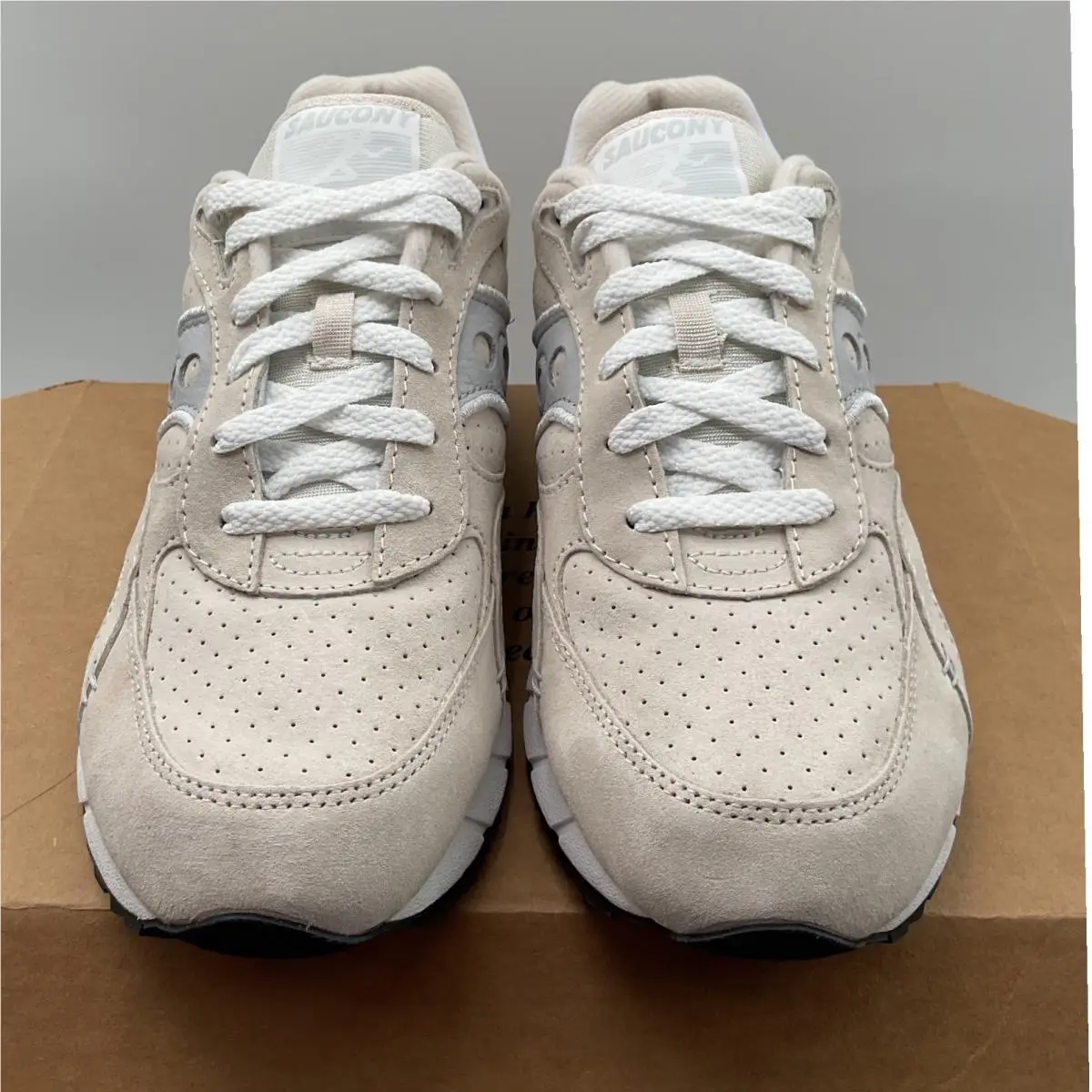 Saucony Shadow 6000 Sand Silver Leather Suede Sneakers S70662-1 Mens 10.5