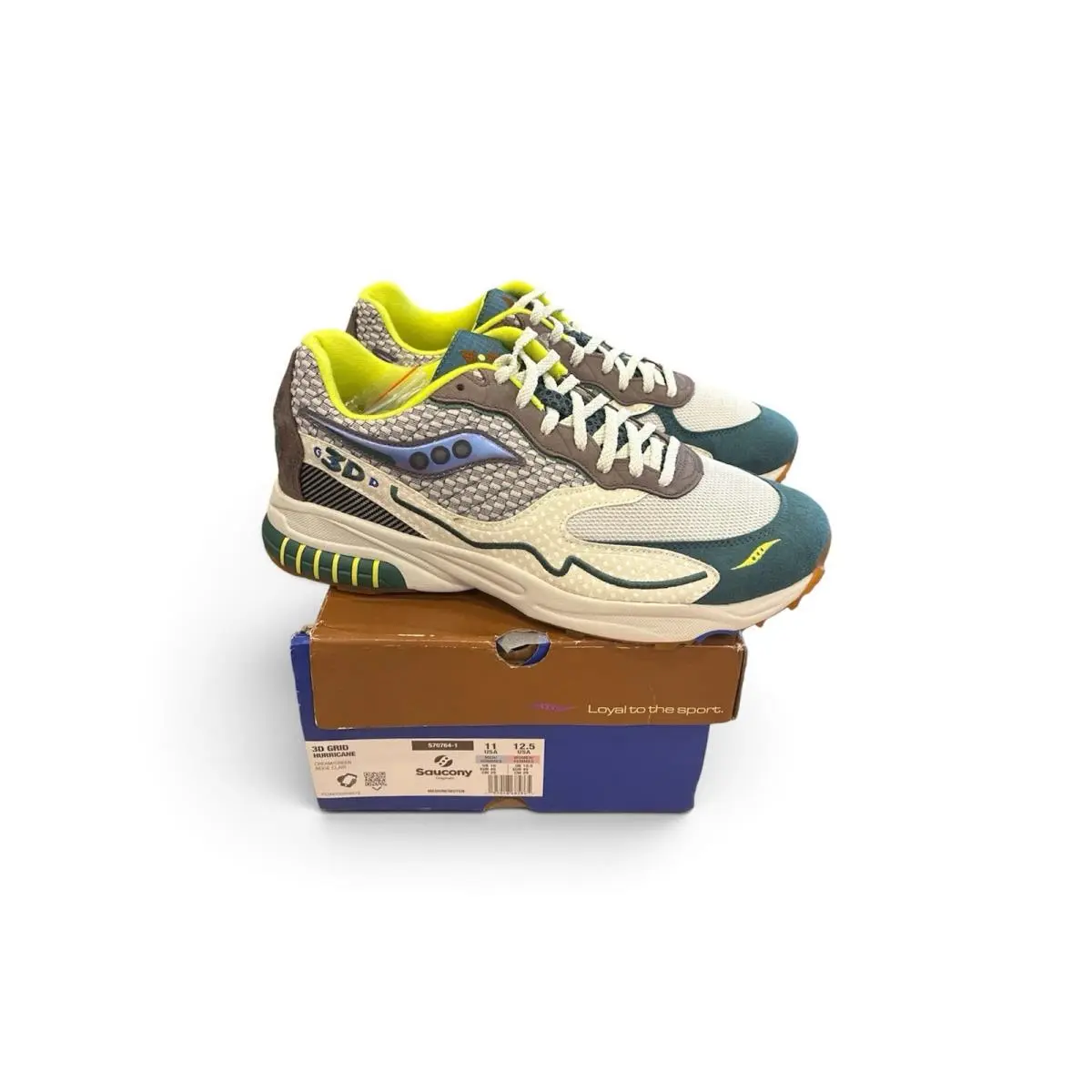 7380 Saucony 3D Grid Hurricane Bodega Cream Green S70764-1 Men’s Size 11