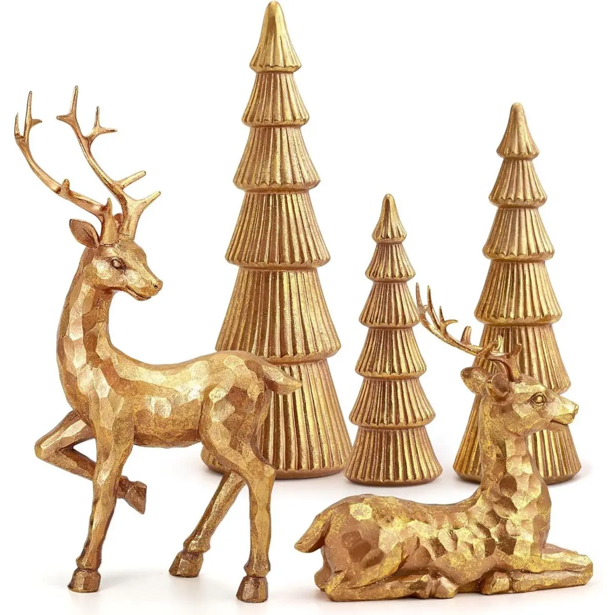 Reindeer Christmas Decoration and Mini Trees Lucky Reindeer Statues For Indoor