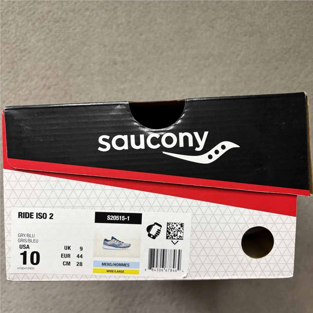 Saucony shoes - Saucony Men`s Ride ISO 2 - Grey/Blue 11