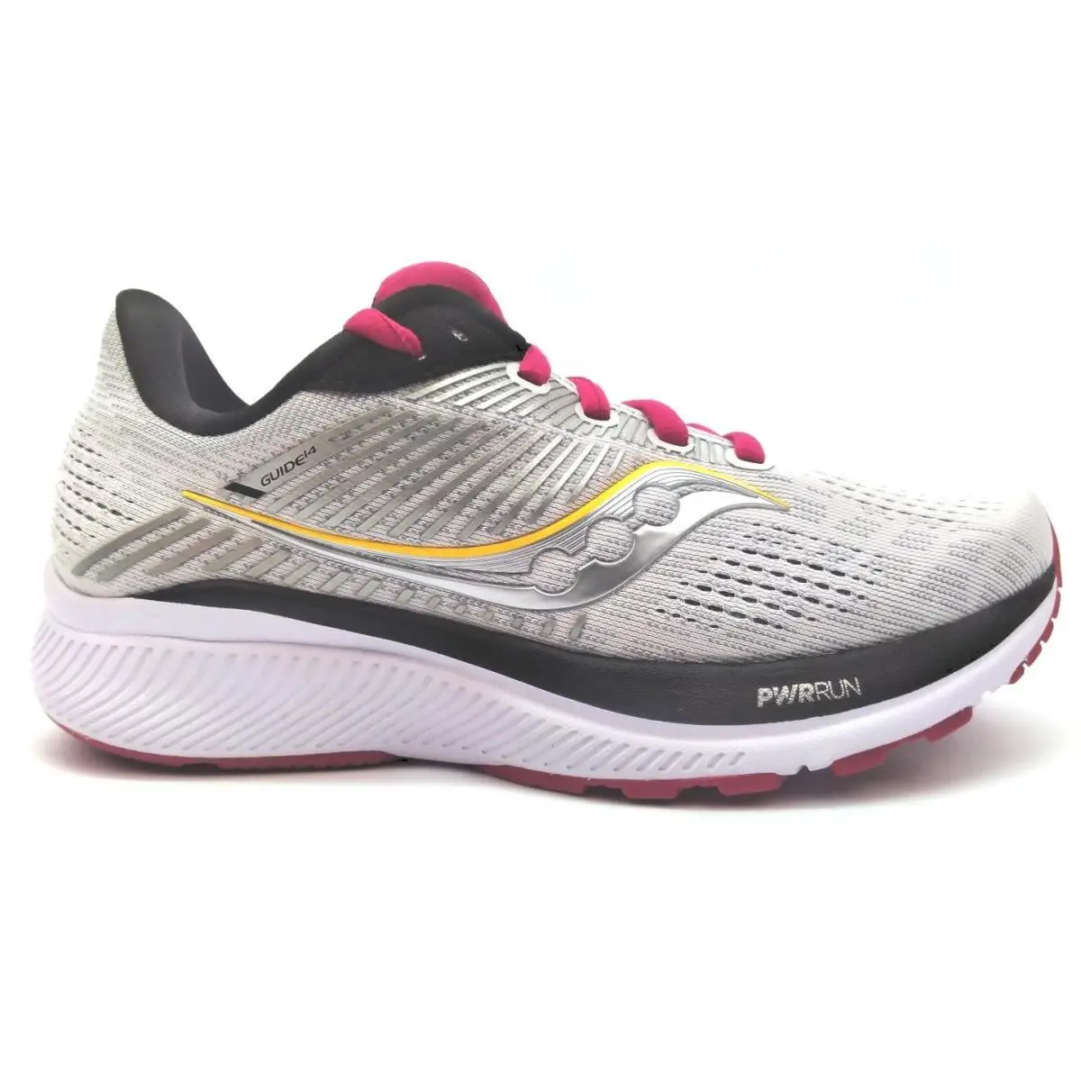 Saucony Women`s Guide 14 Running Shoes Pwrrun Alloy Cherry Size 5 Medium