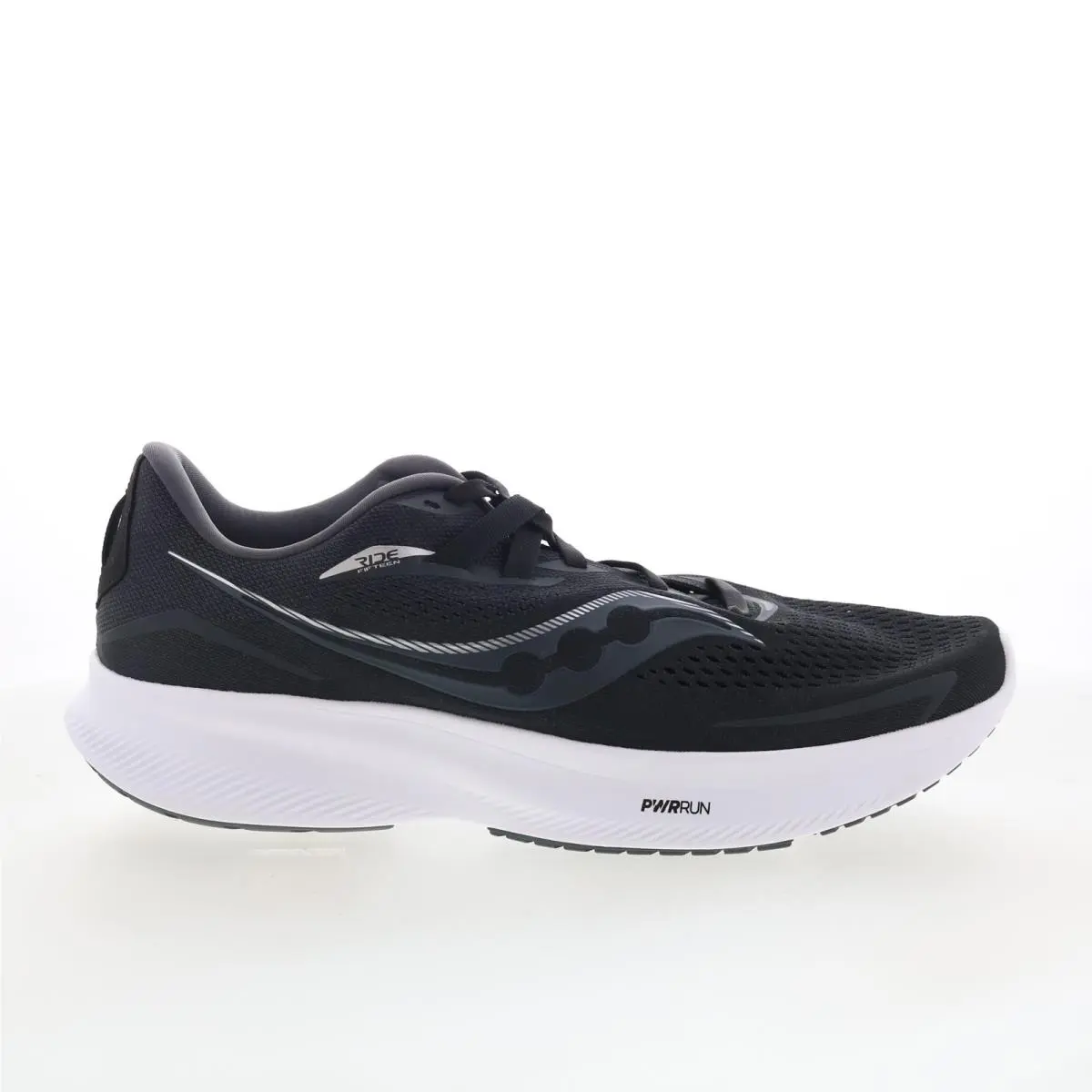 Saucony Ride 15 S20730-05 Mens Black Wide Mesh Athletic Running Shoes 13