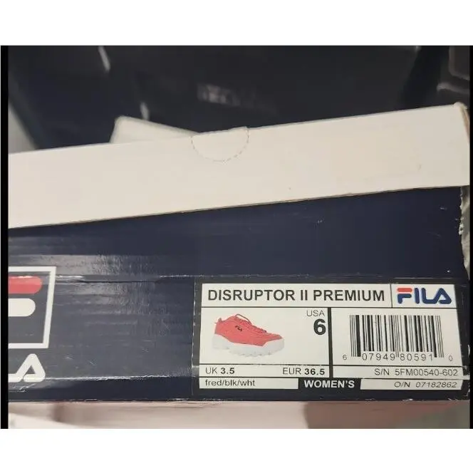 Fila shoes - FILA Disruptor II - Disruptor - 5FM00540602 - Premium Red/Black-White (UPC: 607949805972) 6